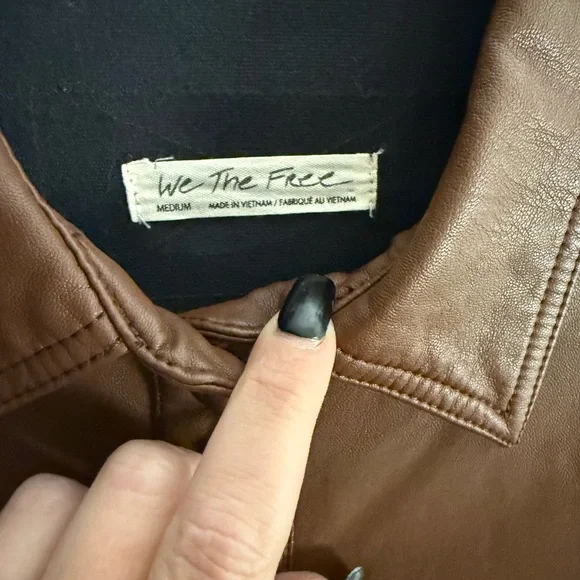 Free People Easy Rider Faux Leather Shacket NWOT M - Picture 7 of 11